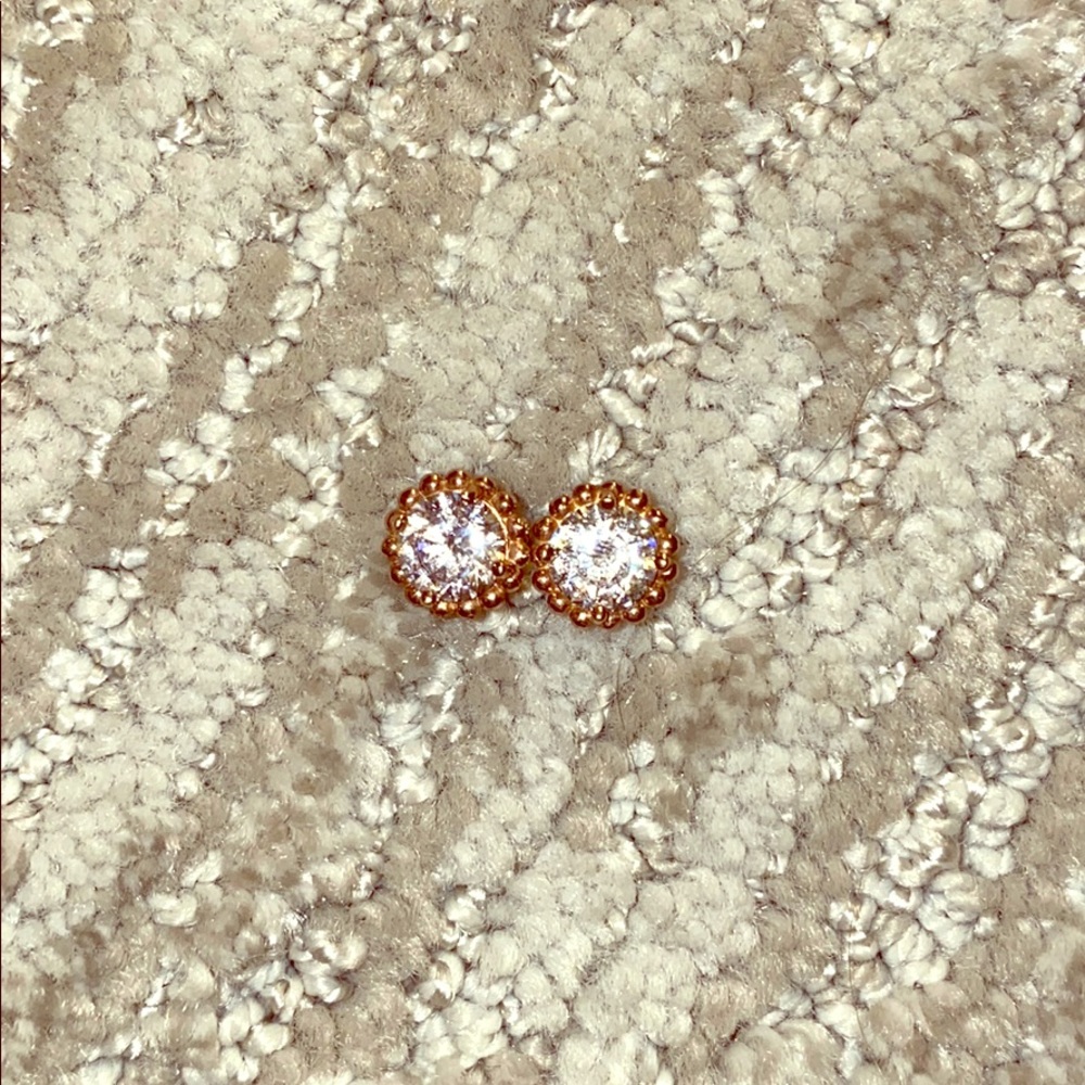 Beaty Johnson Rose Gold & Crystal Stud Earrings